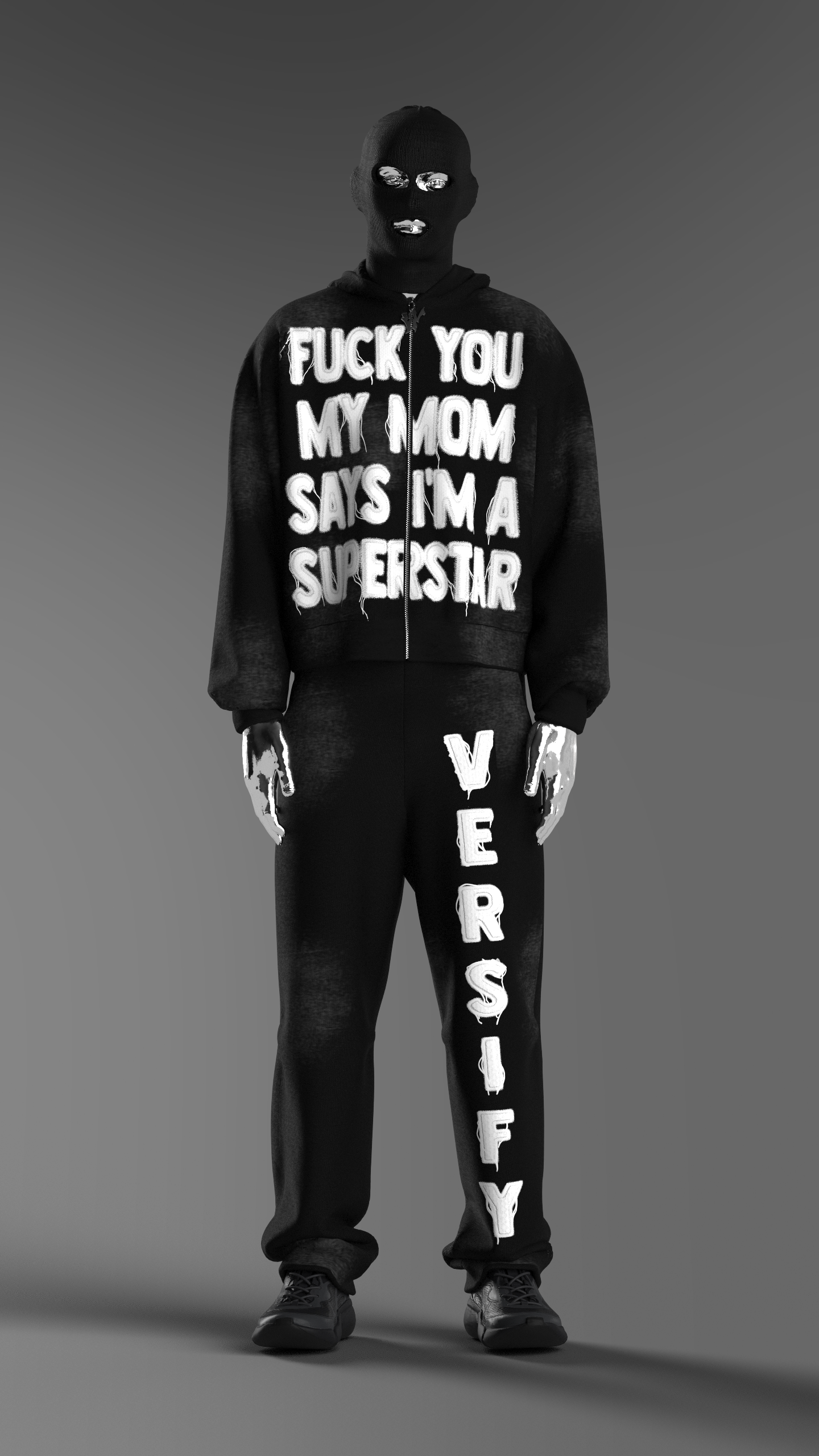 Black Acid Wash F*** YOU Set
