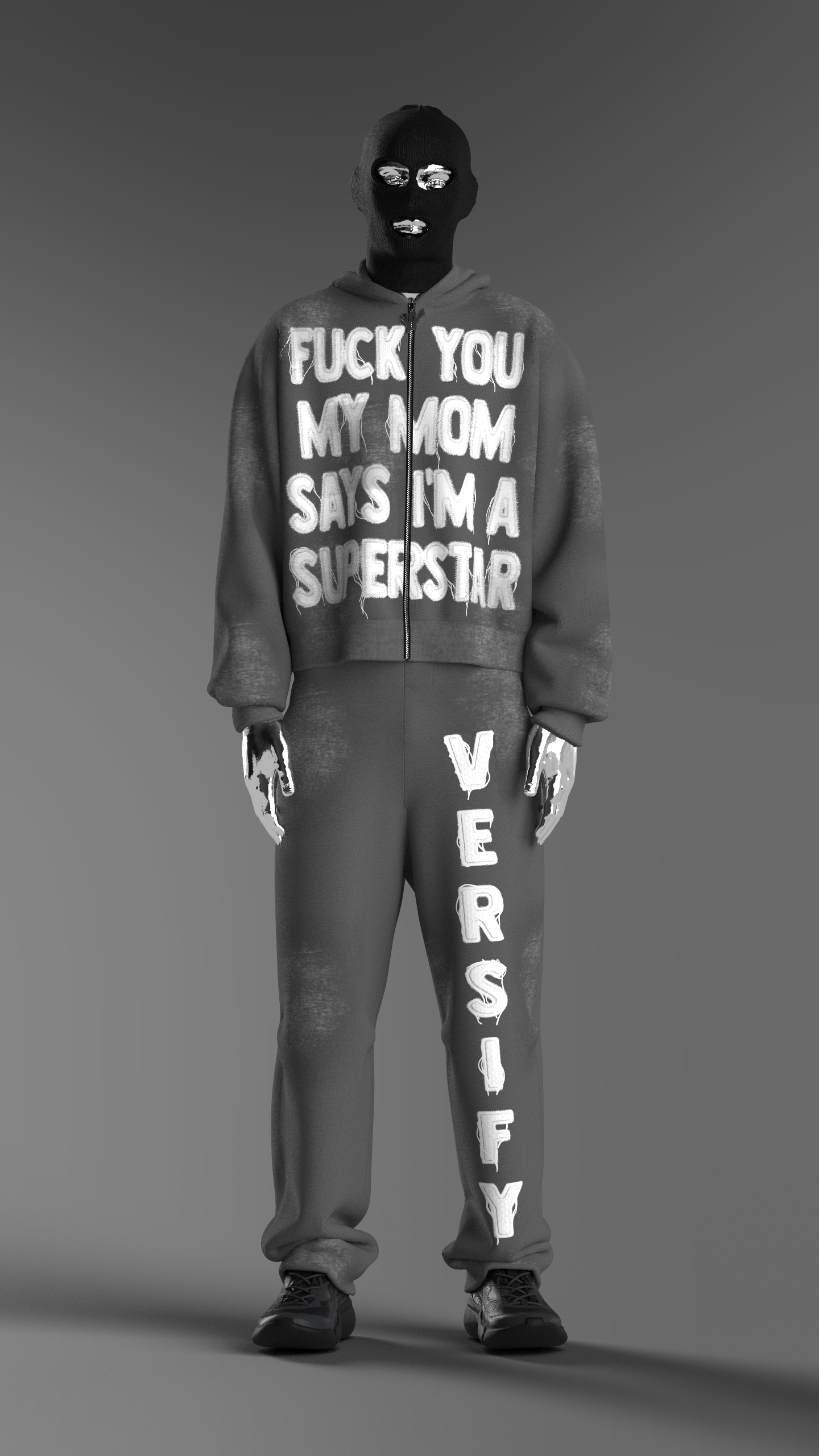 Grey Acid Wash F*** YOU Set